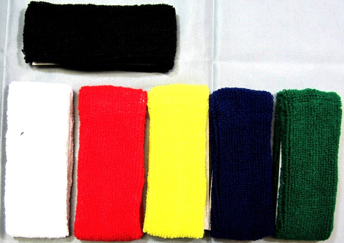 LOT OF 2- SPORTS SWEAT HEADBAND SOFT TERRY CLOTH SOLID PASTEL 2 TONE COLOR