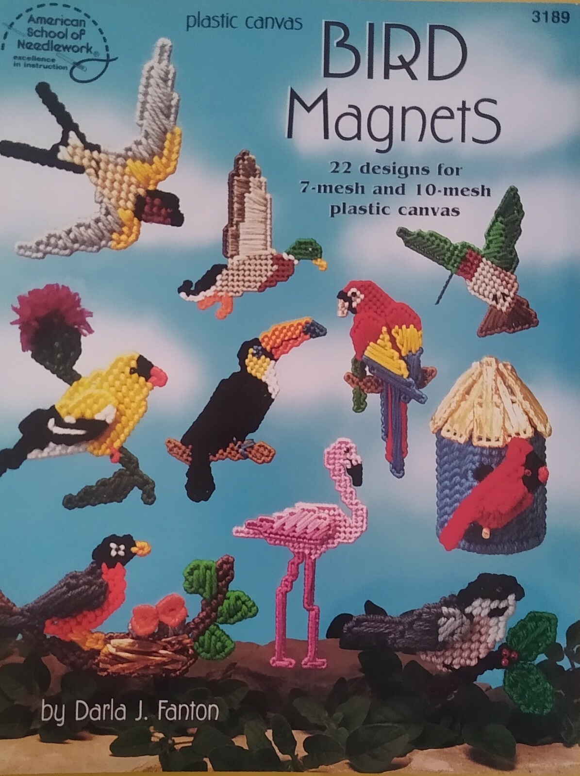BIRD MAGNETS - 22 Plastic canvas Designs 1998 By Darla J. Fanton , Hummingbird +