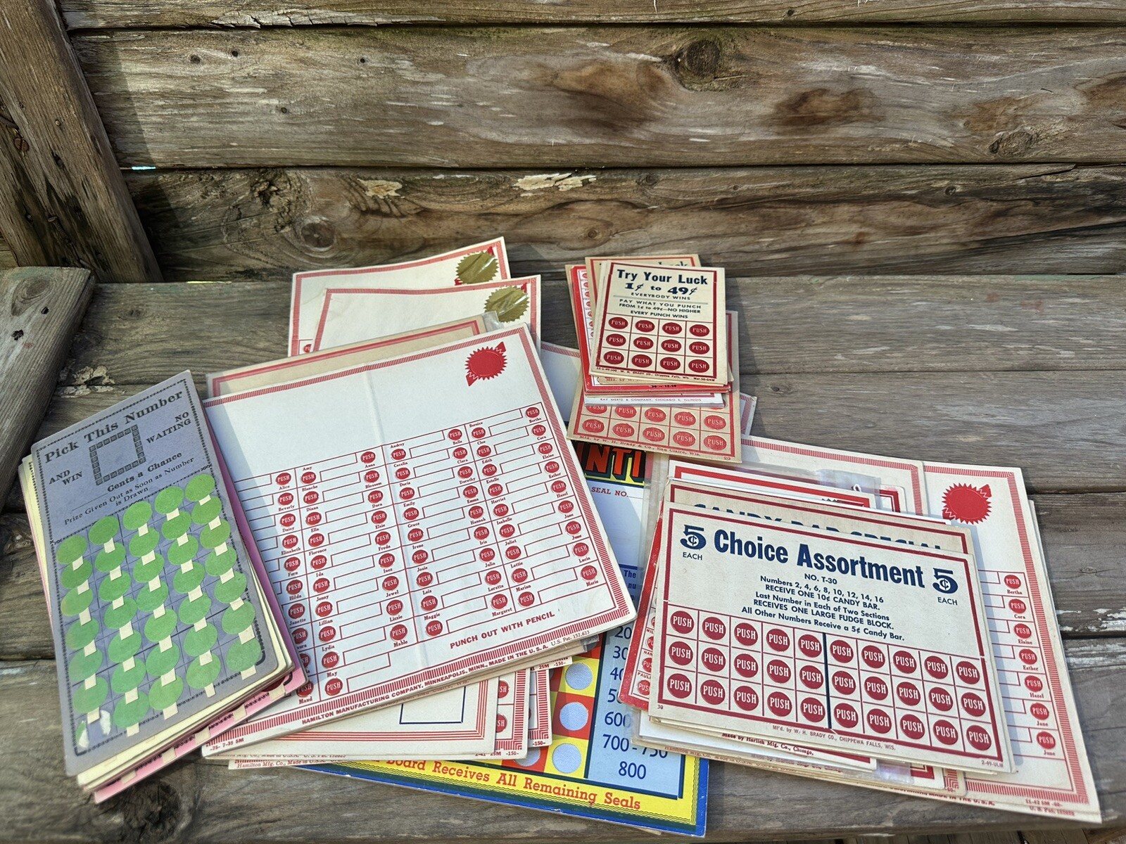 Vintage Cardboard Gambling Punch Card Novelty Game Huge Lot Casino Night Party