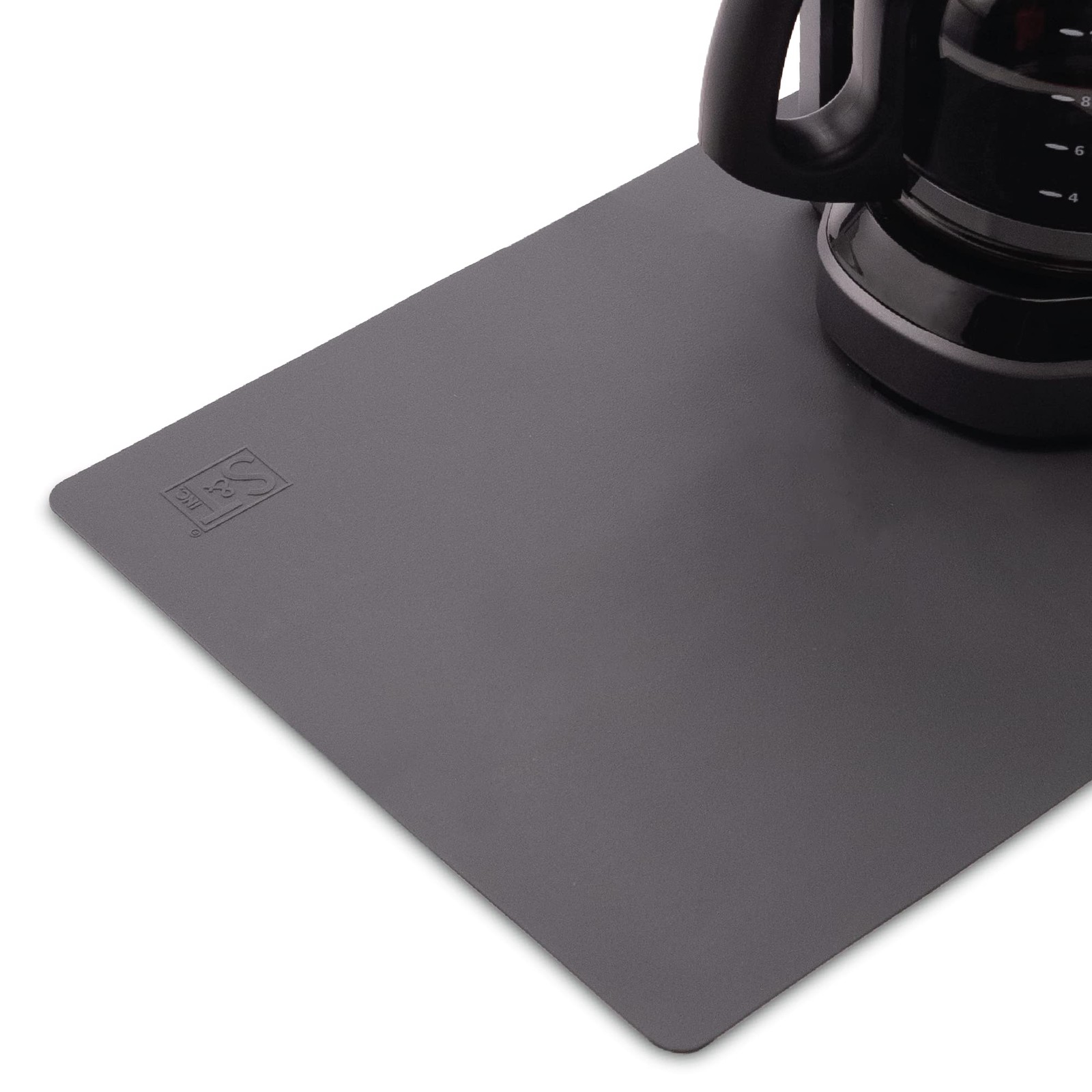 S&T INC. Coffee Mat, Silicone Mat for Maker 18"L x 12"W, Grey