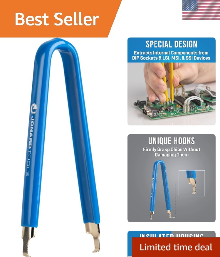 4-Inch Insulated Spring Steel DIP/IC Extractor Tool for Safe Chip Handling