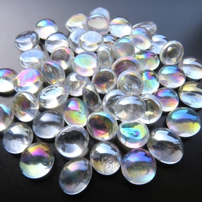 11/16"Irid.Clear Flat Glass Nuggets 2.63lb.Bag for Glass,Mosaics&Other Crafts