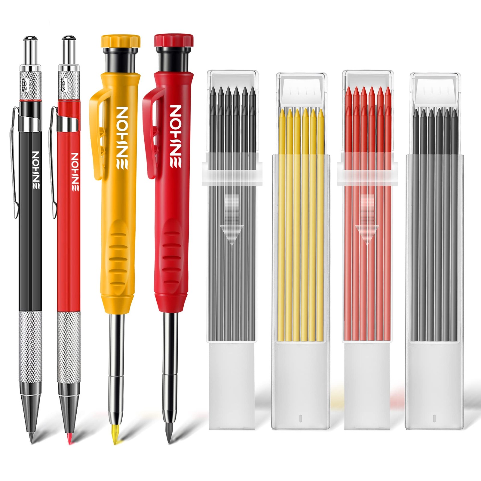 Enhon Mechanical Pencil Set with 4 Carpenter Pencils and 40 Construction Pencil