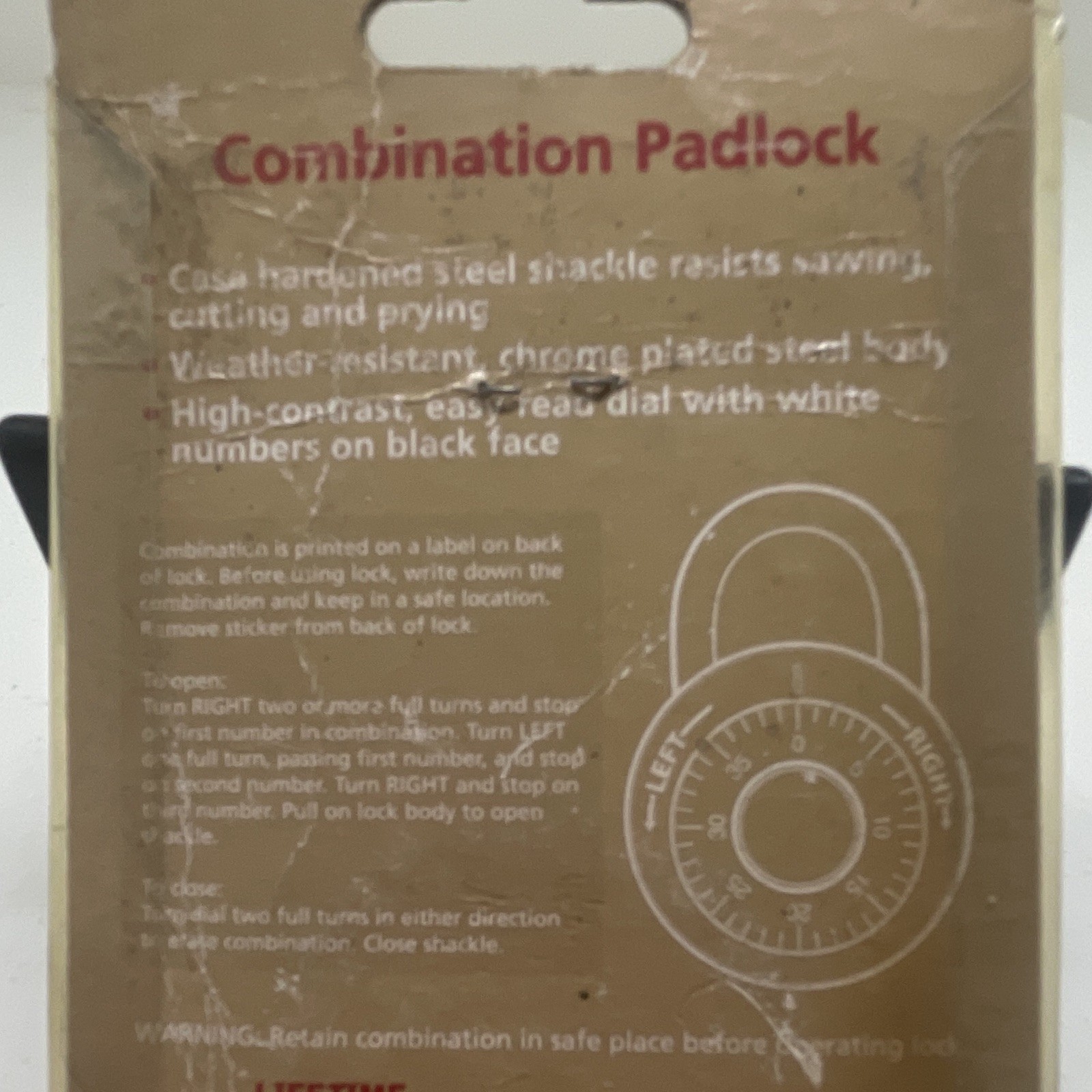 WorkShop Dial Combination Padlock 87741 Not Resettable Steel Outdoor Use