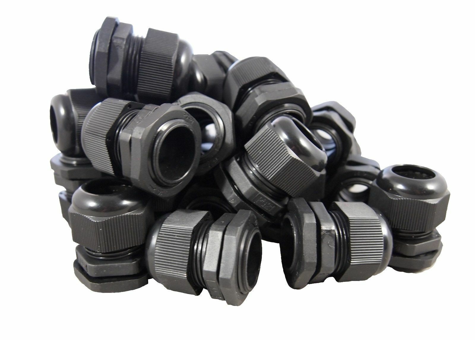 PG21 Black Nylon Waterproof Cable Connector Gland 13-18 mm 10 Pack