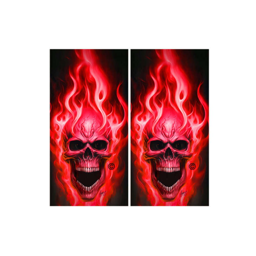 Inferno Skulls Red Cornhole Board Wraps ONLY Fire Horror Vinyl Decal 2 Pk