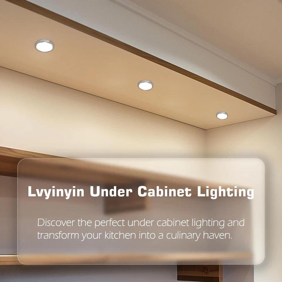 Single Under Cabinet Puck Light, Collection Display Cases Bookshelf Counter L...