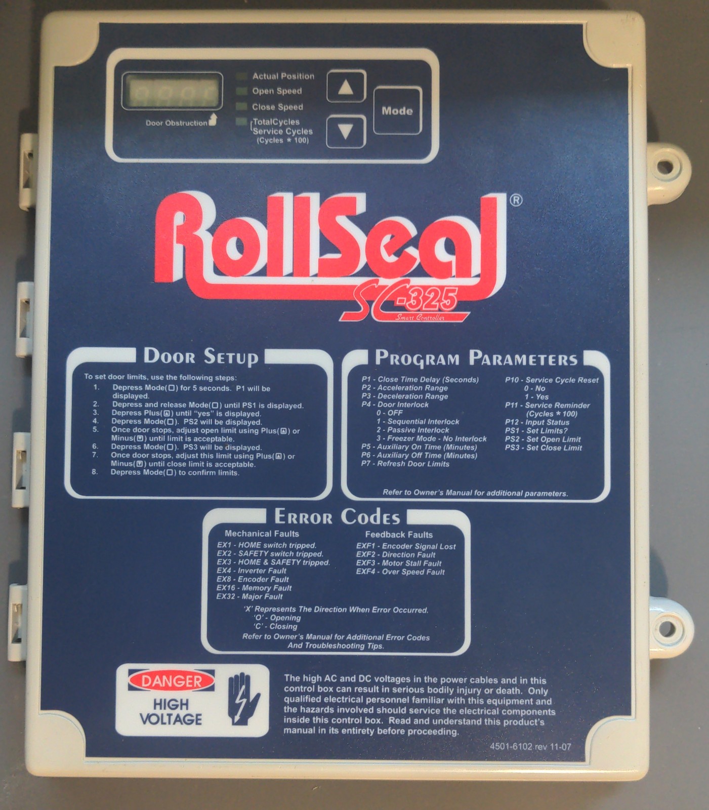 Rollseal SC-325 Controller Door Assembly Replacement 6407-0618 4501-6102