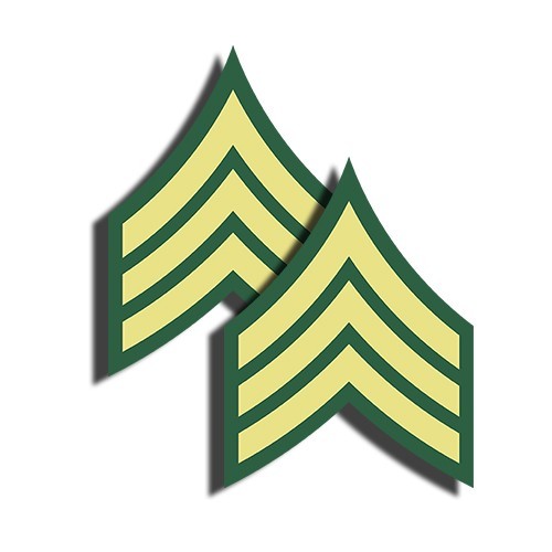 ARMY Rank Sergeant Sticker  -  Military Dye Cut Decal - 2 Pack MR 005