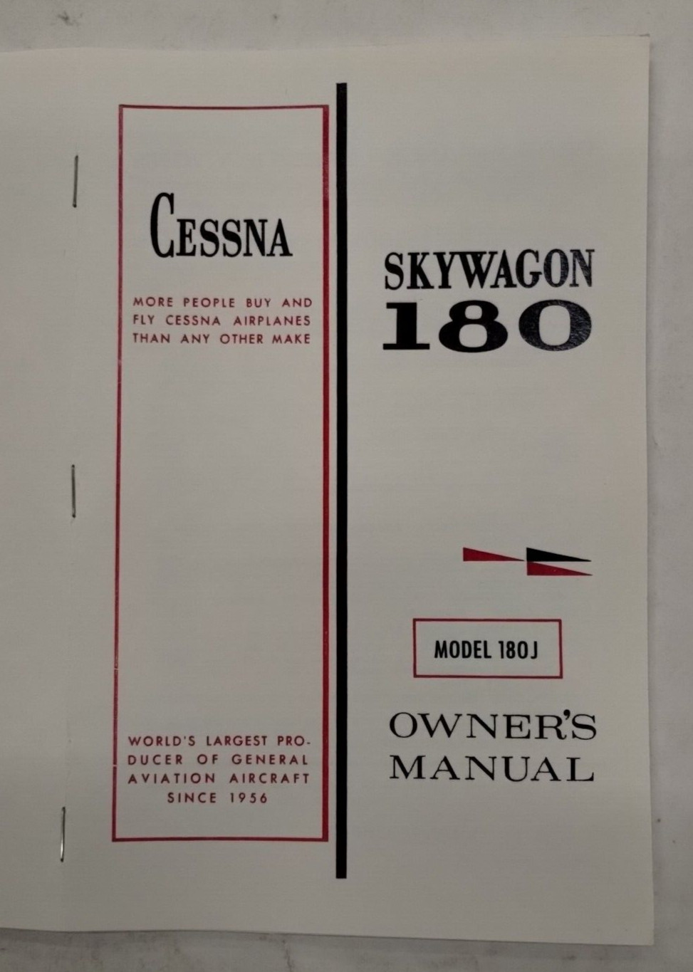 Cessna 1974 Model 180J Owner's Manual-Reproduction.