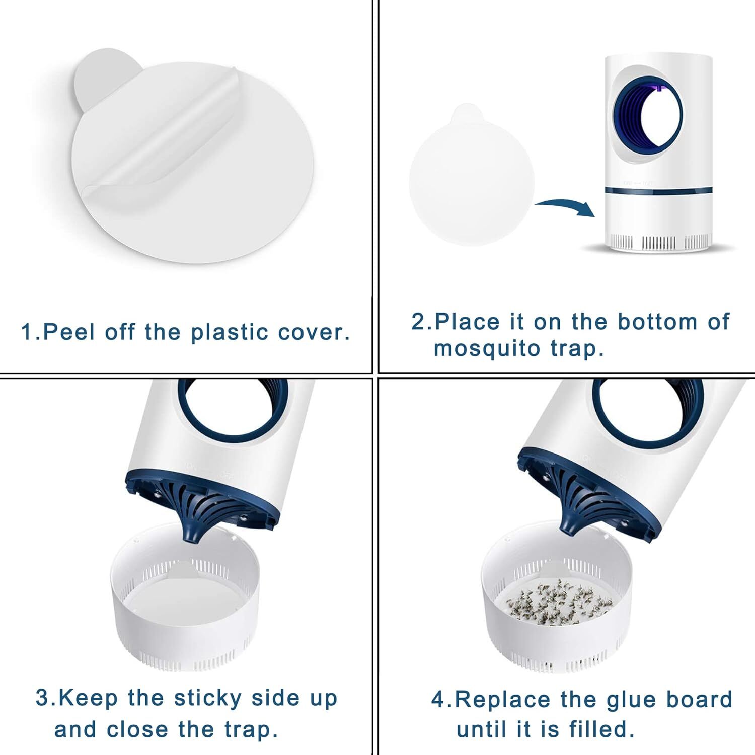 Refill Glue Boards 4.3 Inches Sticky Glue Pads for Katchy, Fenun, Dunaga, Fvoai