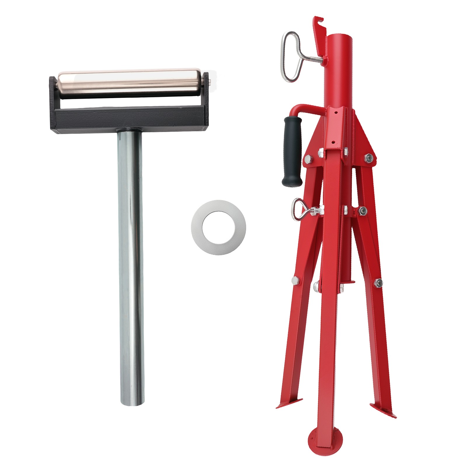 Adjustable Roller Stand 2500lbs Support 27.6-52in for Wood Steel Pipe Work
