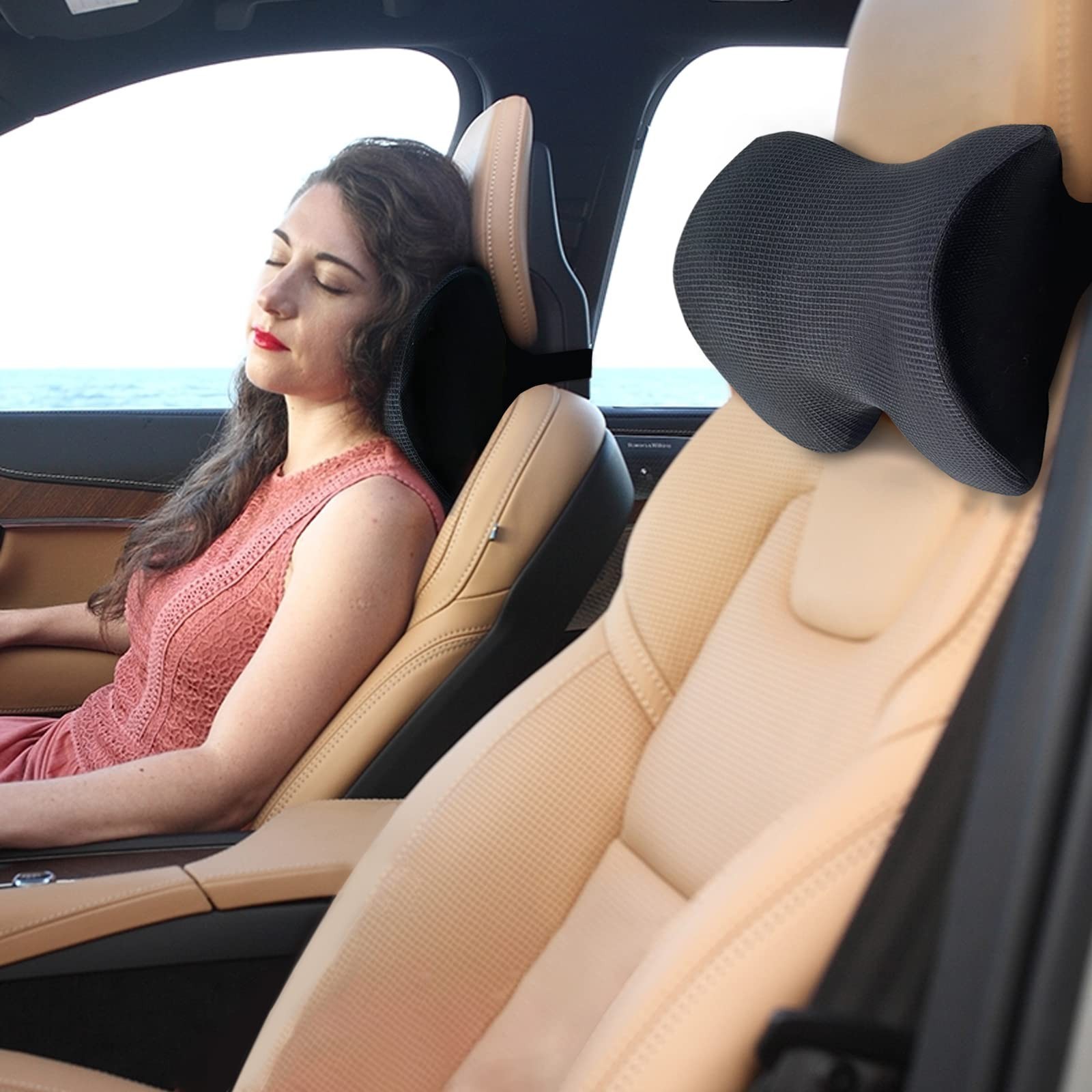 SPRFUFLY Make Relaxing Car Headrest Pillow, Car Pillow for Driving with Adjus...