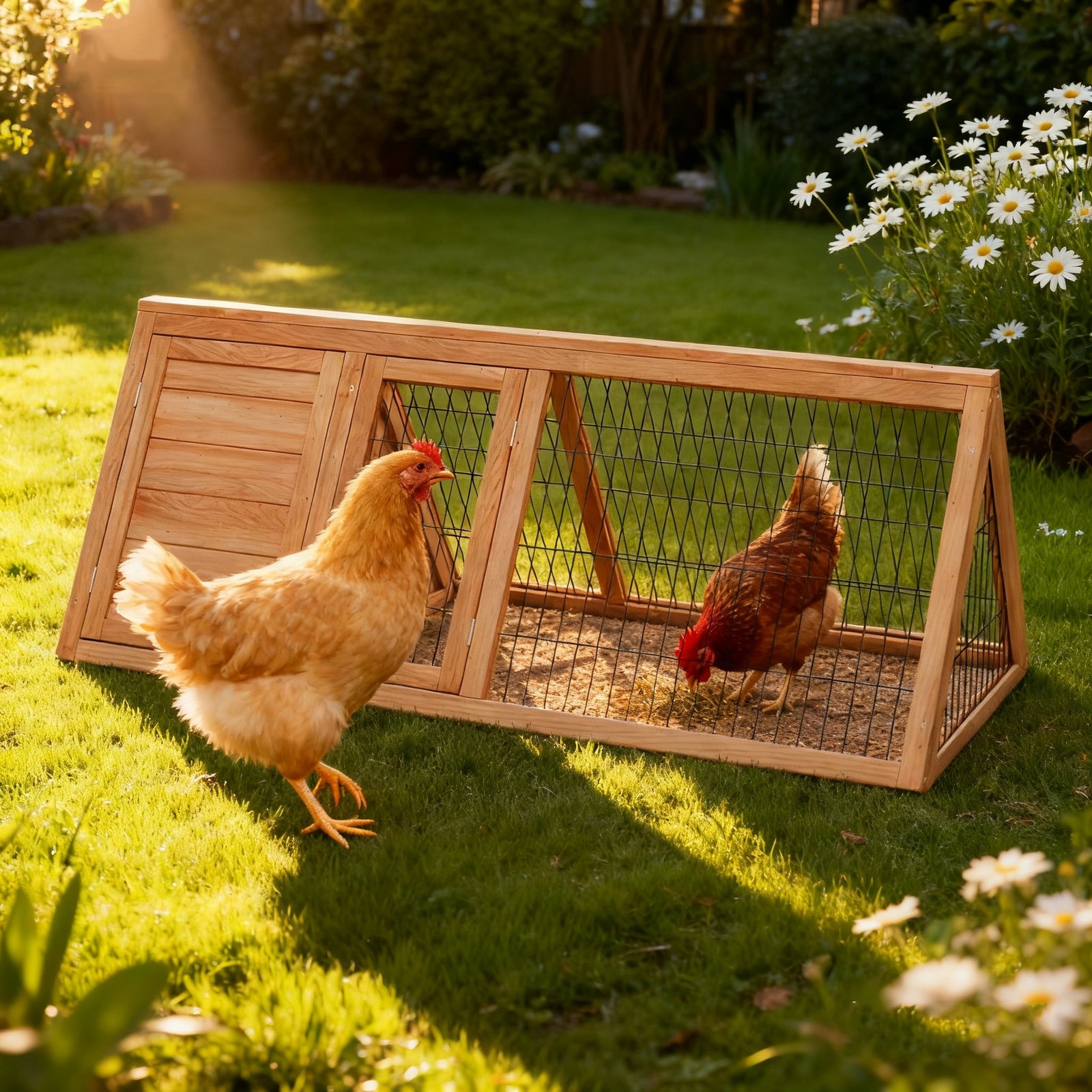 Rabbit Hutch Small Chicken Coop Wooden Pet House Bunny Cage for Small Animals