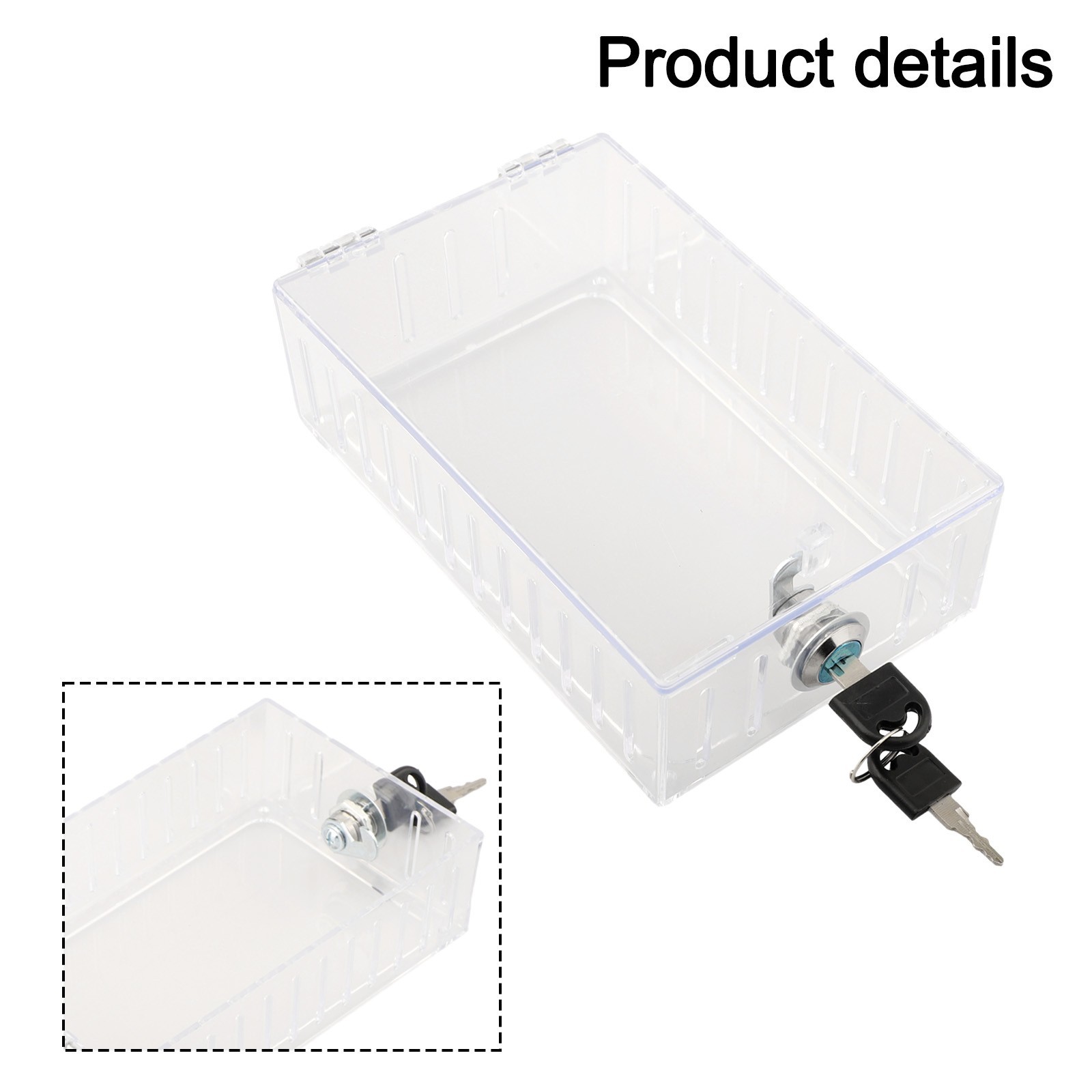 Transparent Lock Box for Thermostat with Key Clear PS Protective Cover