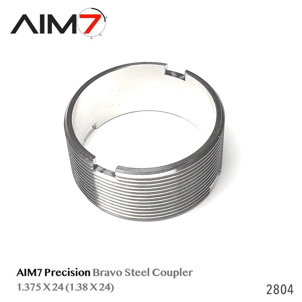 Aim7 Bravo Stealth 1.375×24 (1 3/8X 24) Steel Coupler ONLY Male to Male