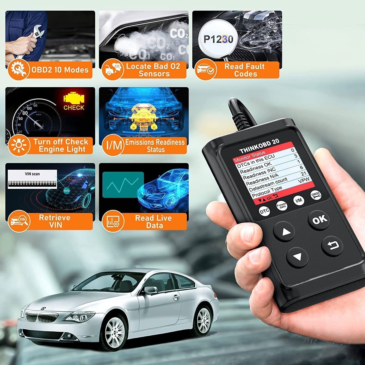 THINKCAR ThinkOBD20 OBD2 Scanner Automotive Code Reader for Check Engine Light