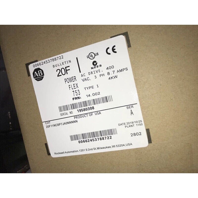 New AB 20F11NC8P7JA0NNNNN Free Shipping New in Box New Factory Sealed