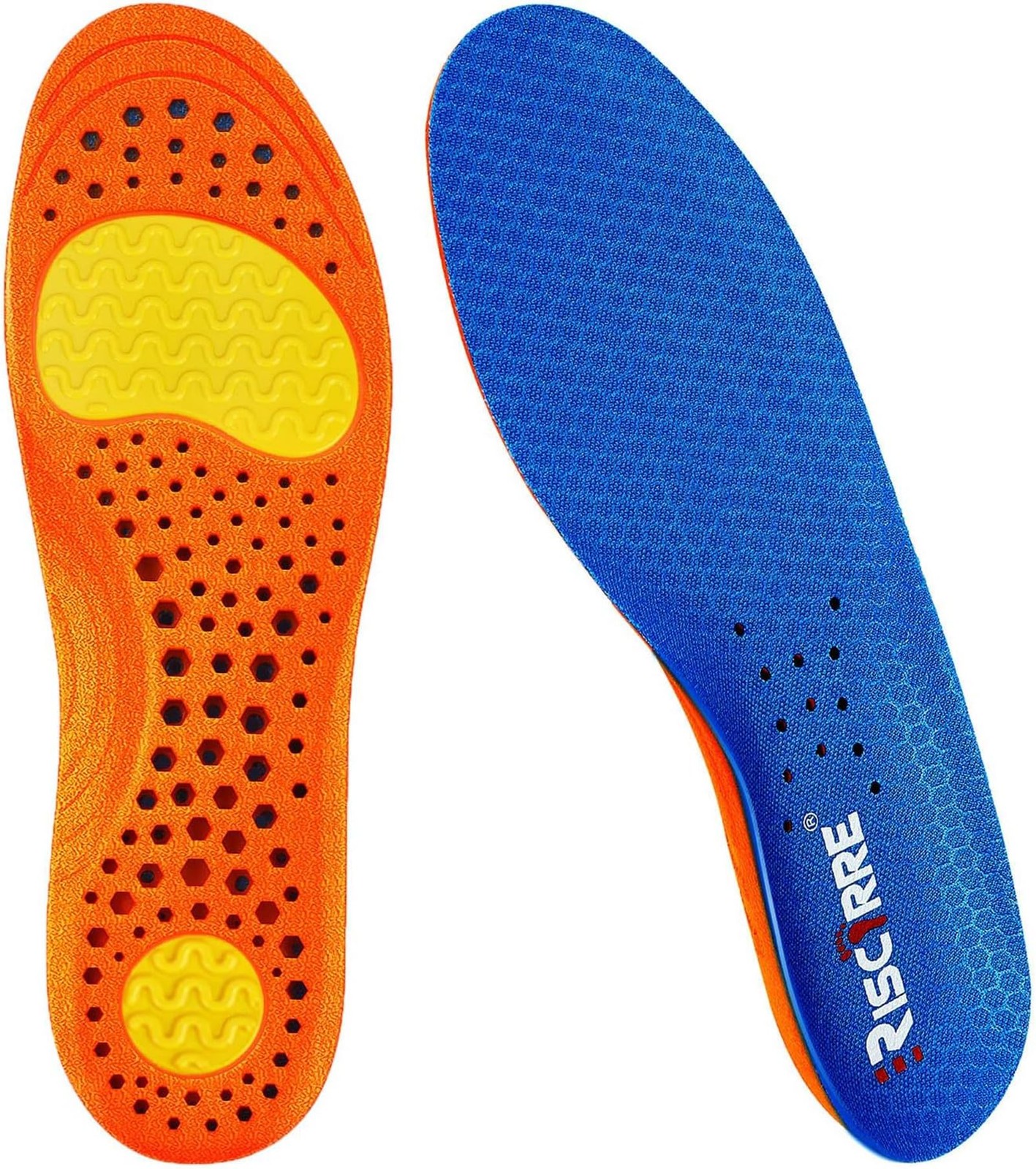 Risctrre Insoles for Men and Women- L:Men:9.5-11|Women:10.5-12, Orange