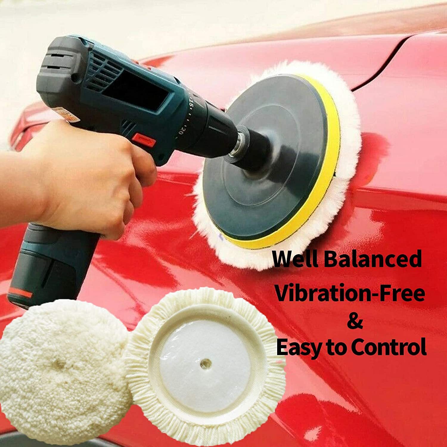 Polishing Pad Buffing Pads 7inch 5Pack Wool Hook Buffer Pads for Car Polisher