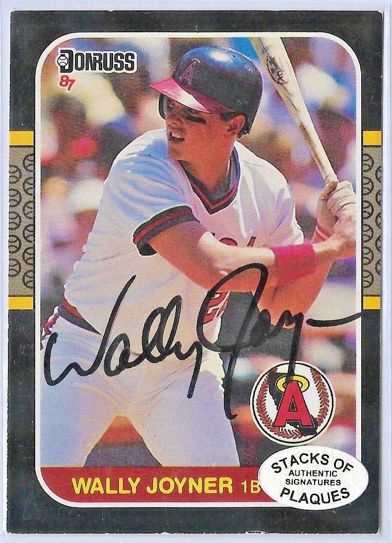 Wally Joyner, California Angels — Autographed '87 Donruss RC — Stacks of Plaques