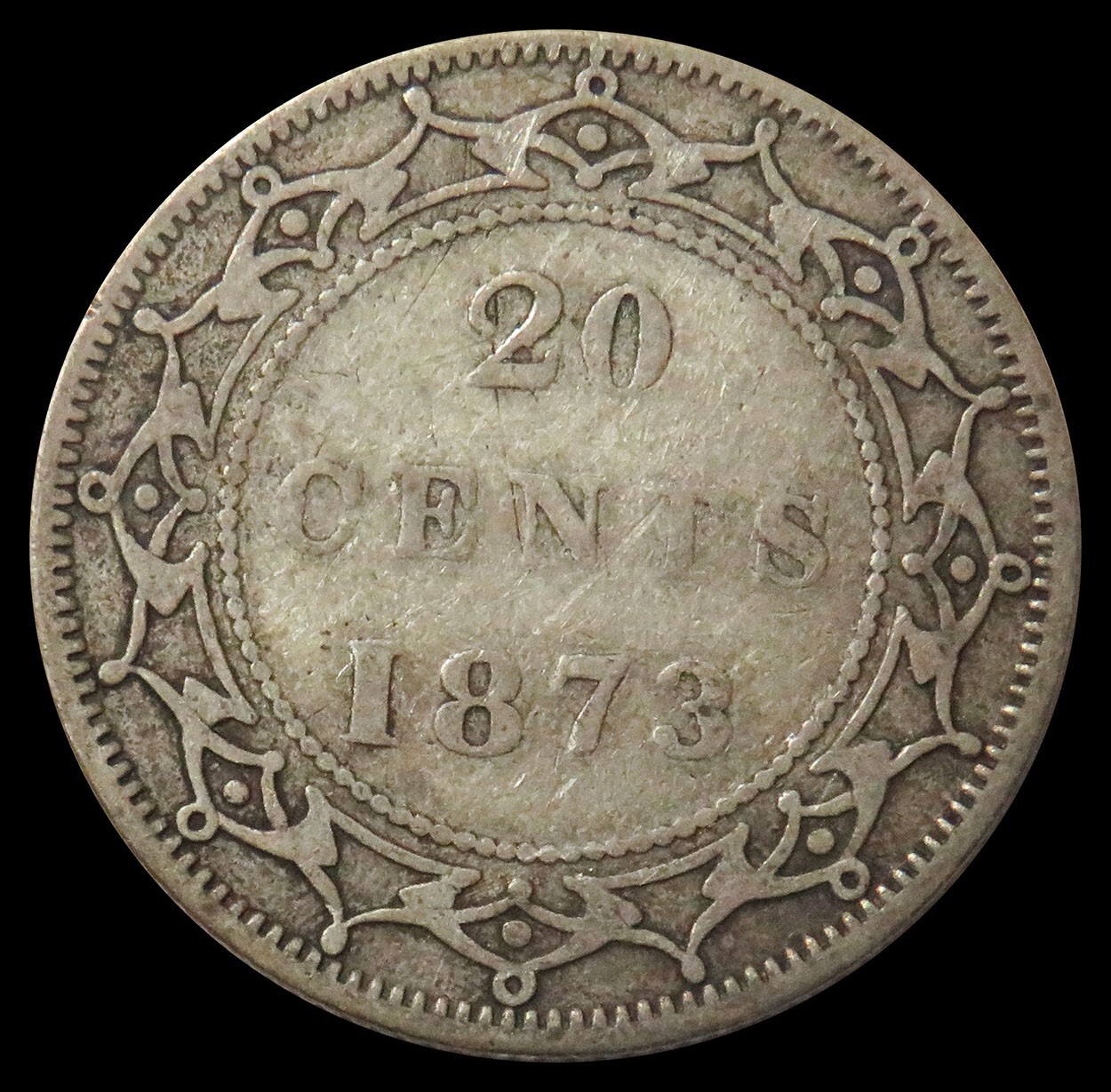 1873 SILVER NEWFOUNDLAND 20 CENTS PIECE