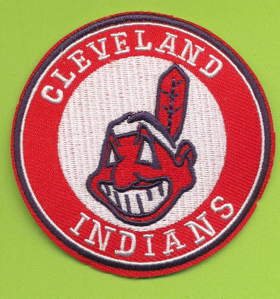 3"  Circular Embroidered Iron On Retro Patch - Cleveland Indians