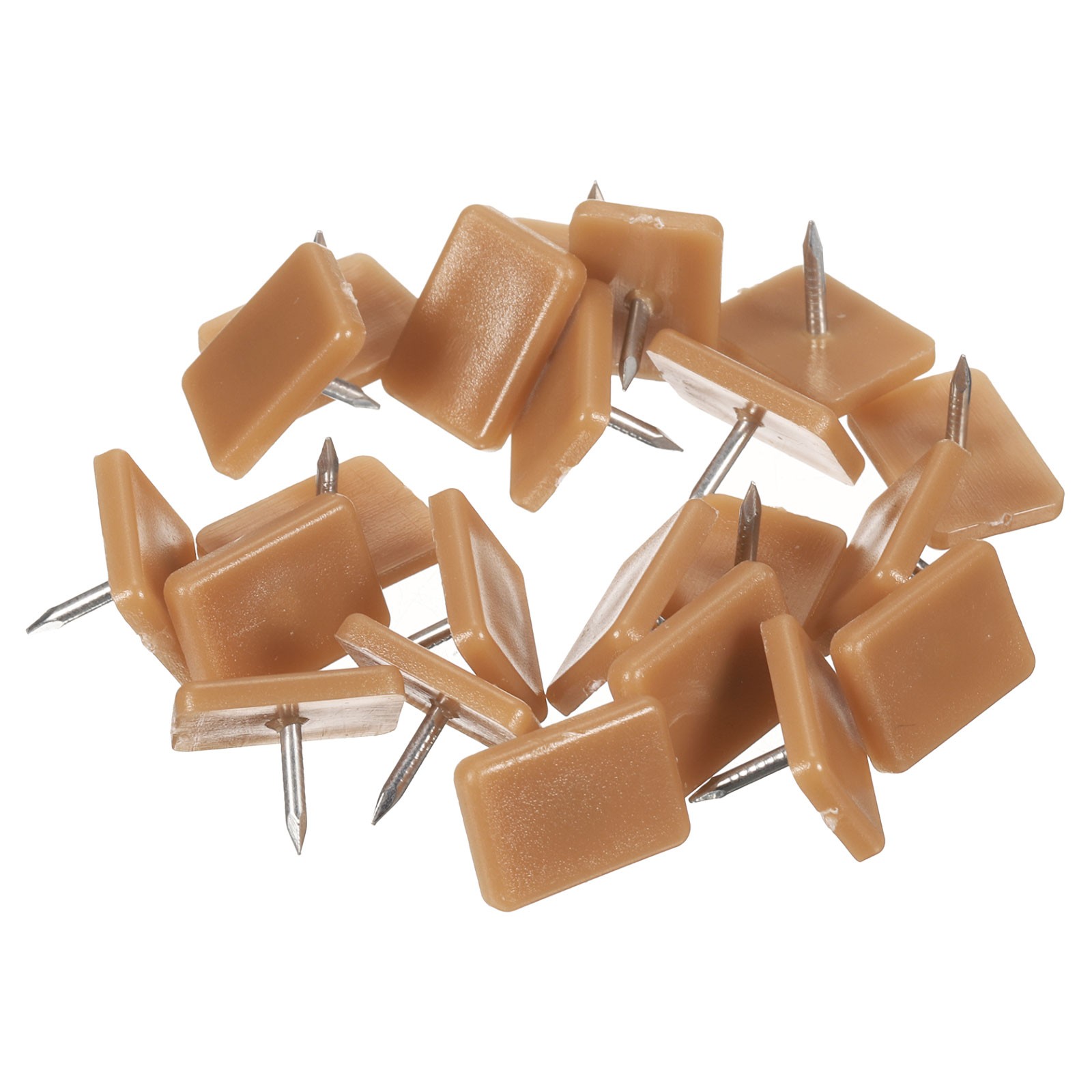 16pcs Tack-in Drawer Glides 17x12mm Plastic Furniture Slider Tack Brown