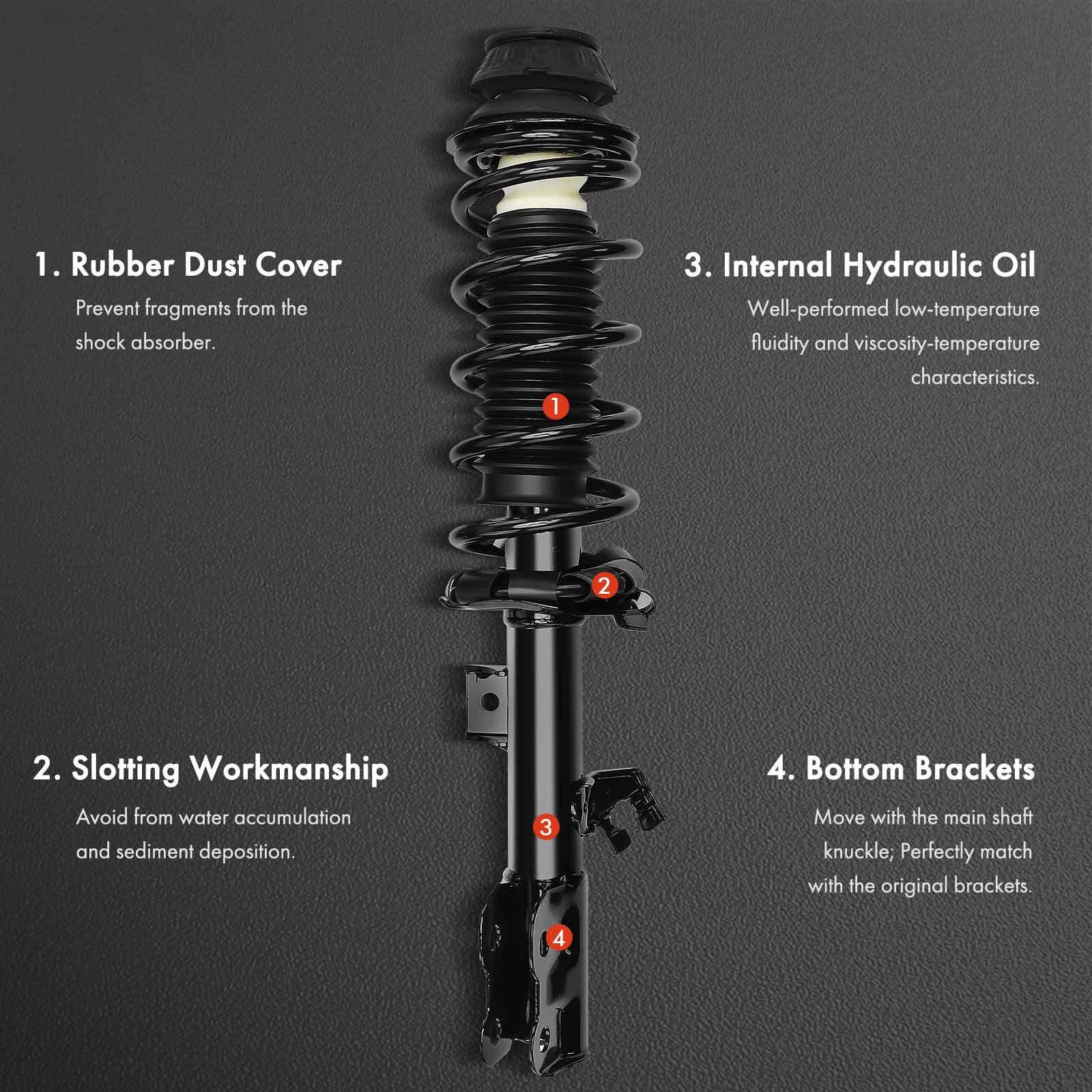 2pcs Front Complete Strut & Coil Spring Assembly for Nissan Kicks 2018 2019 2020