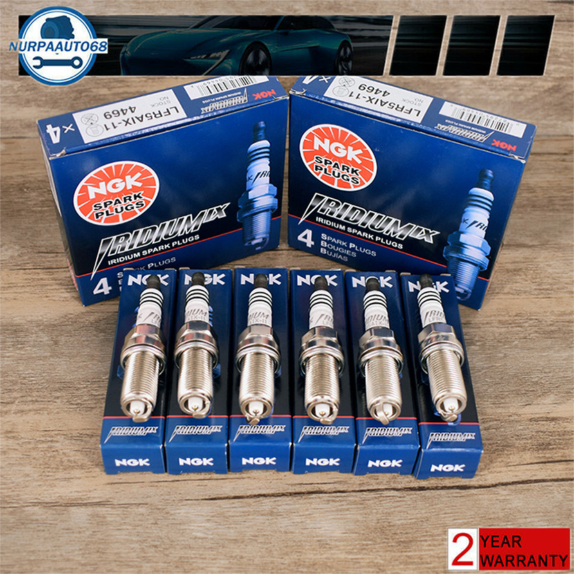 6x NGK 4469 Iridium IX Spark Plugs LFR5AIX11 For Hyundai Nissan Infiniti Yamaha