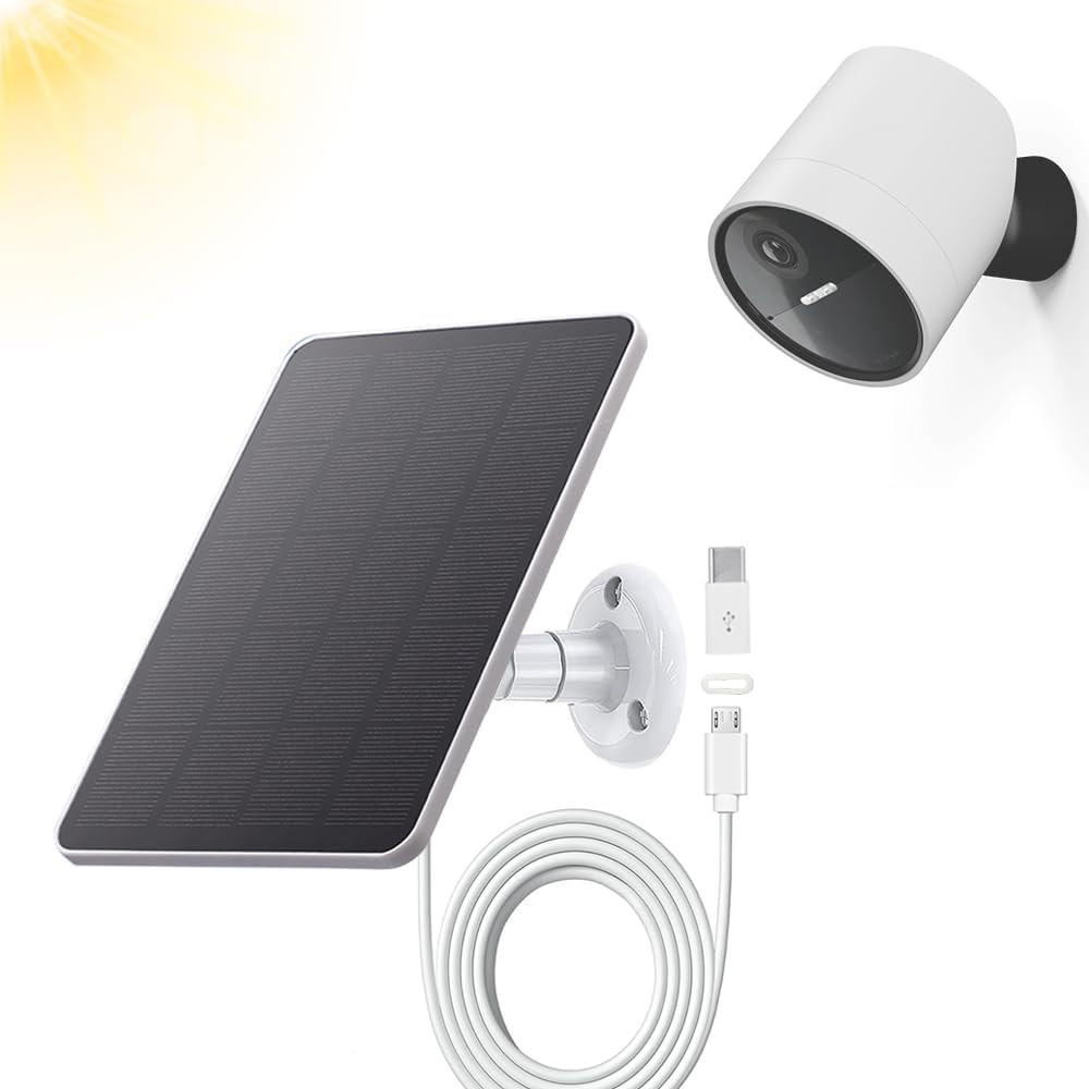 Solar Panel Compatible with Simplisafe Outdoor Camera Wireless, 4W 5V Solar Pane