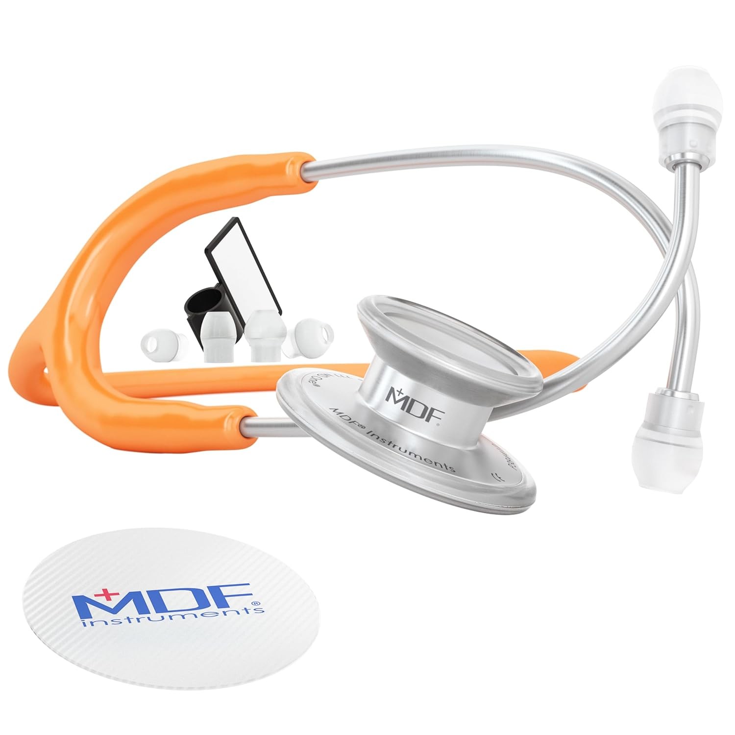 Professional Stethoscope Adult Stainless Steel Dual Head Orange Tube