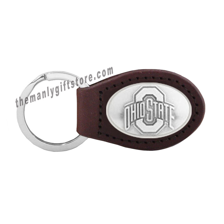 NCAA Ohio State Buckeyes  Zep-Pro Leather Concho Key Fob brown keychain