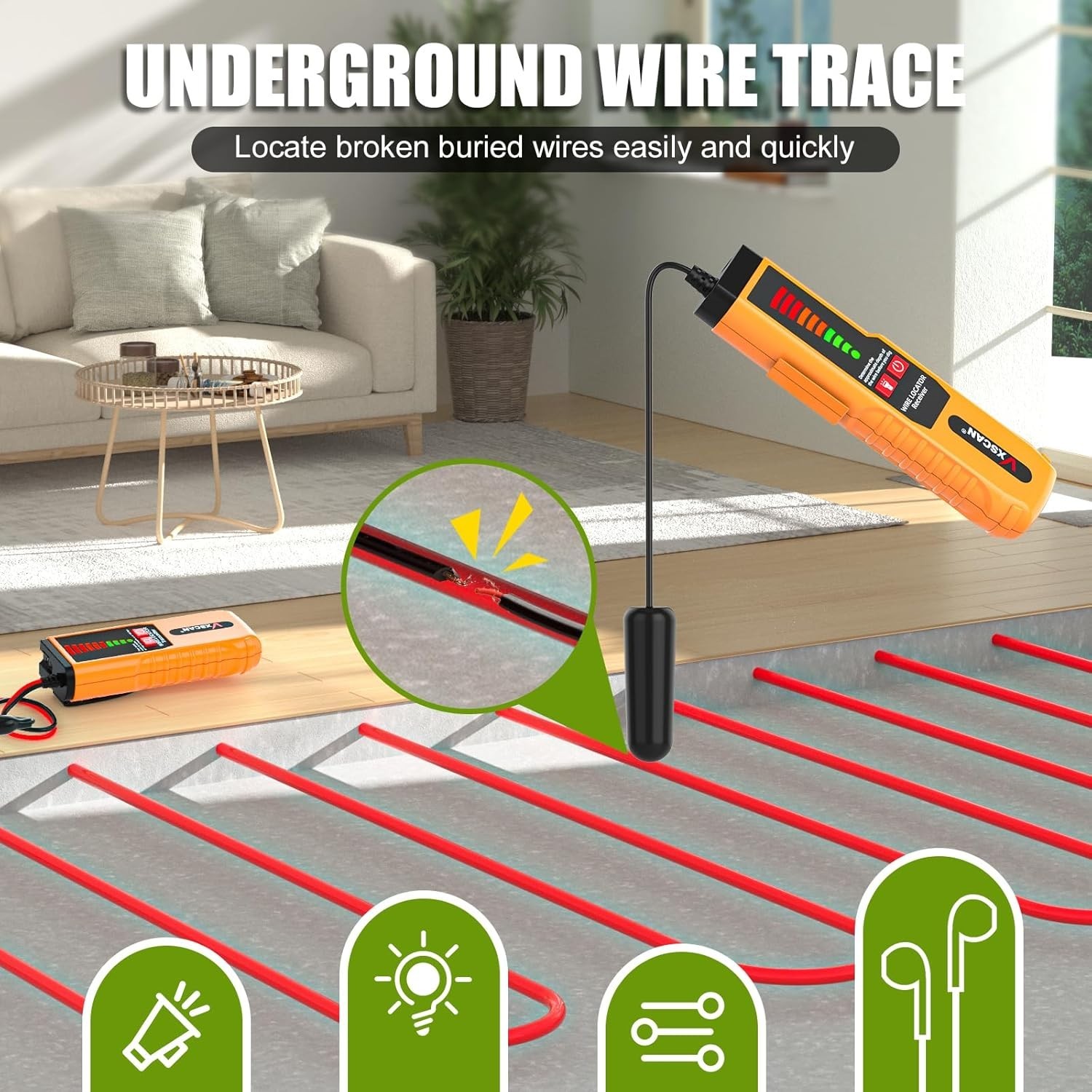 F04 Underground Wire Tracer - Versatile Tool for Detecting Cables & Breakpoints