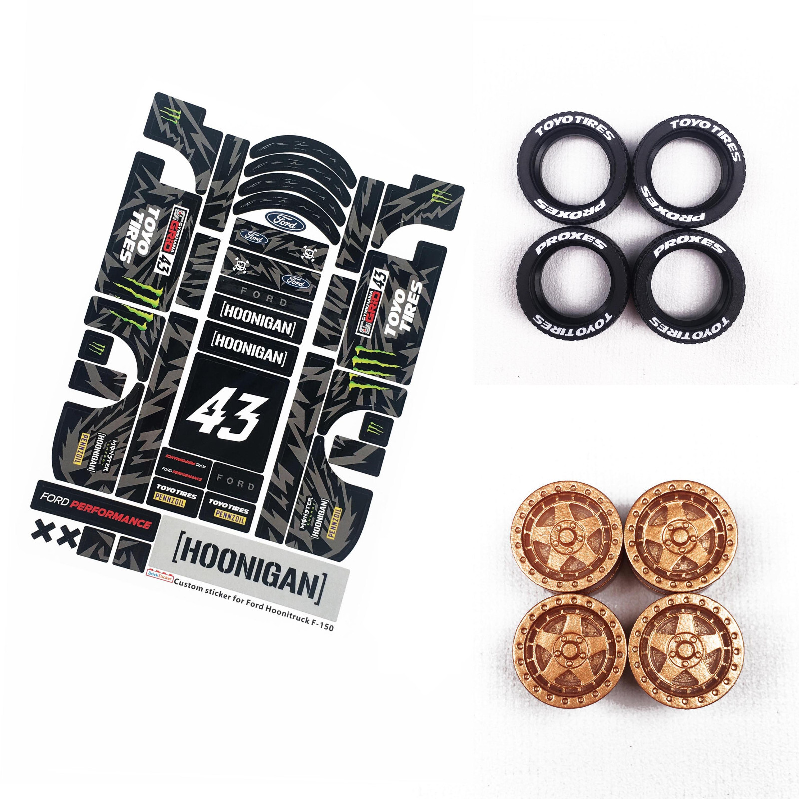 Speed 76912 Hoonitruck F-150 sticker, printing tires, painted rims, no brick car