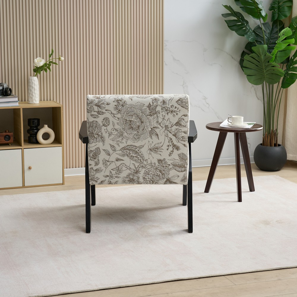 Mid-Century Modern Lounge Armchair w/ Seat Cushion for Living Room & Study
