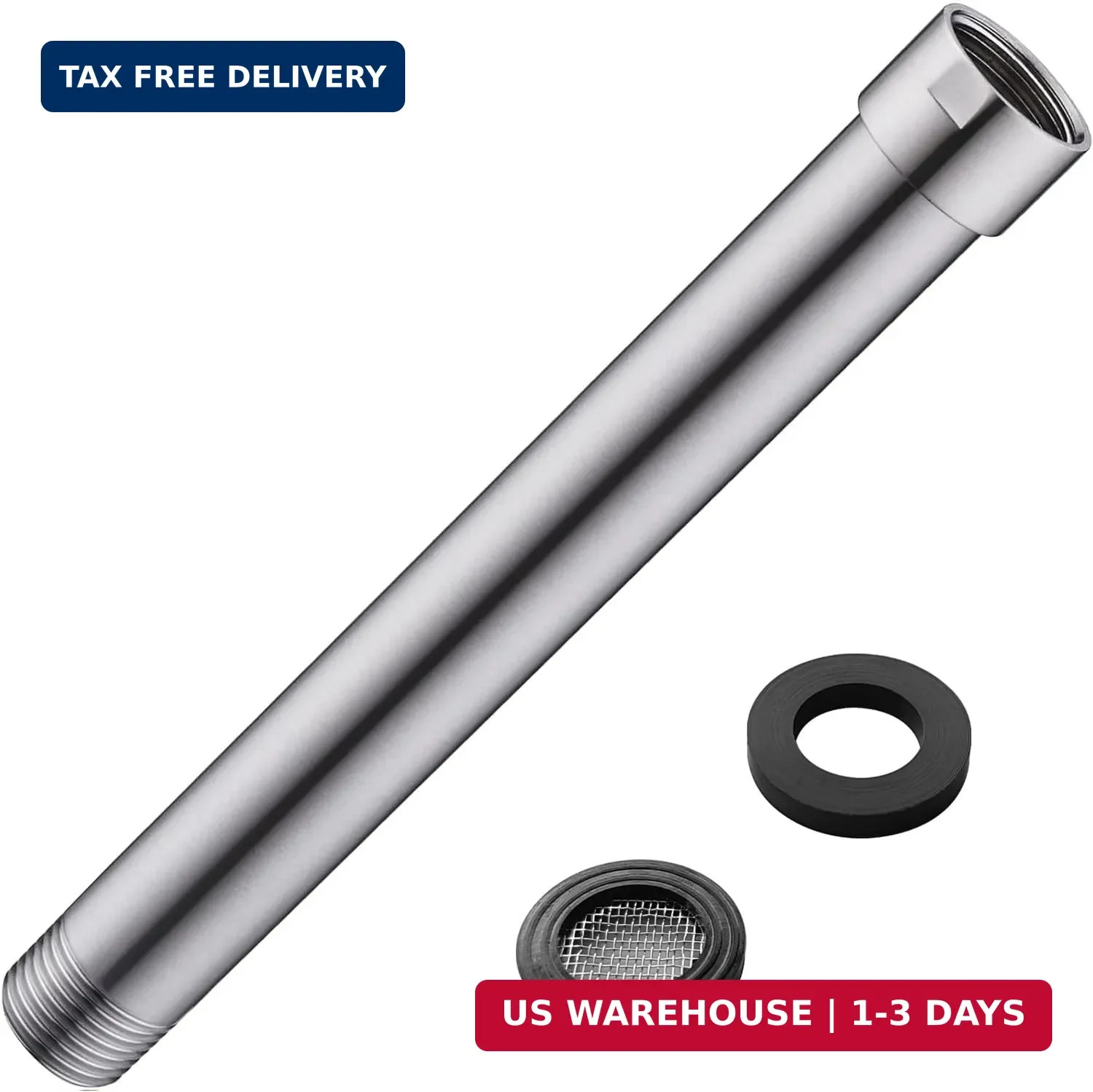 Shower Arm Extender 8 Inch Extension Arm for Rainfall and Handheld Shower Head,