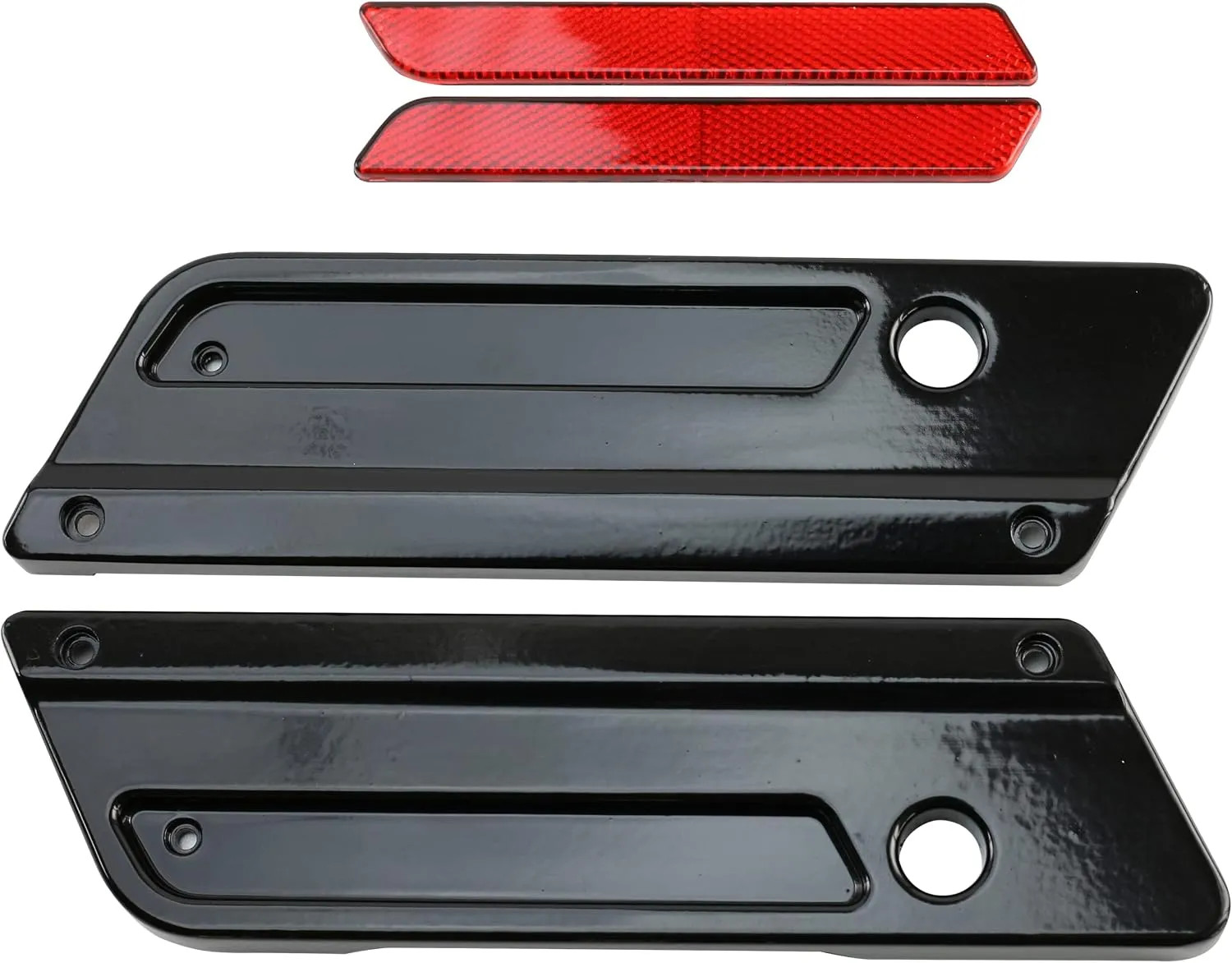 Saddlebag Latch Cover For Harley Touring 1997-2013 Black Red Hinge Accessories
