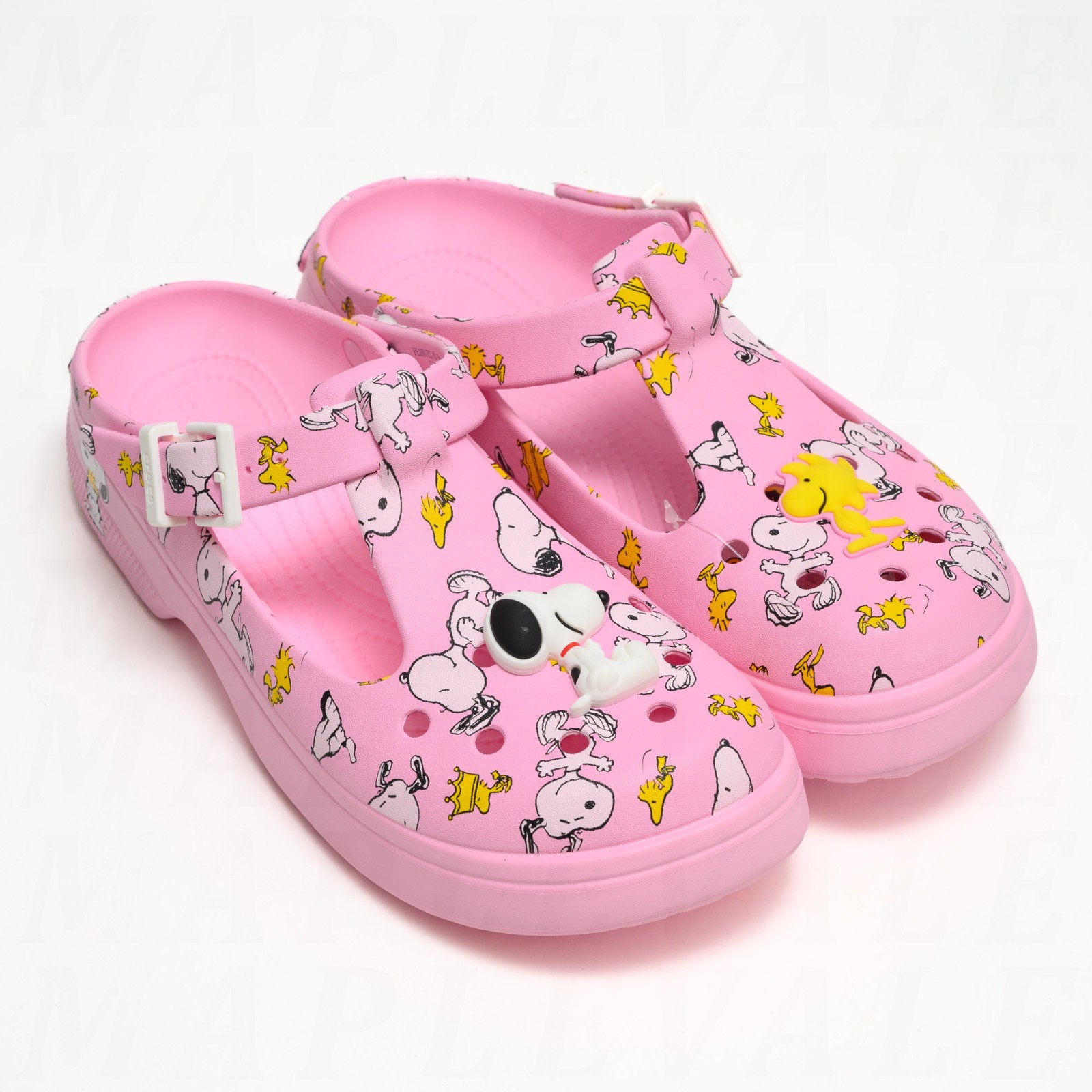 Crocs Peanuts Snoopy Woodstock Mary Jane Women’s Casual Clog Pink 211130-90H NEW