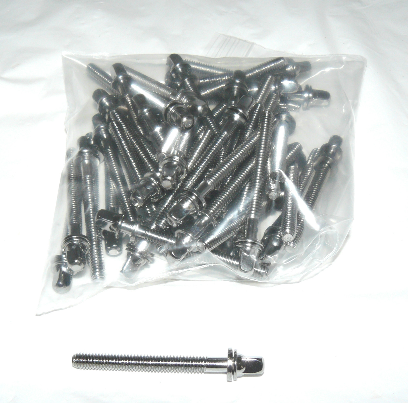 50 NEW Chrome Drum Tension Rods 52mm/2" Part for Tom Snare Build Repair Restore