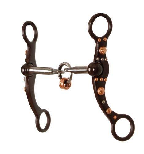 Showman Brown Steel Bit w/ Engraved Copper Studs & Silver Accents on Cheeks