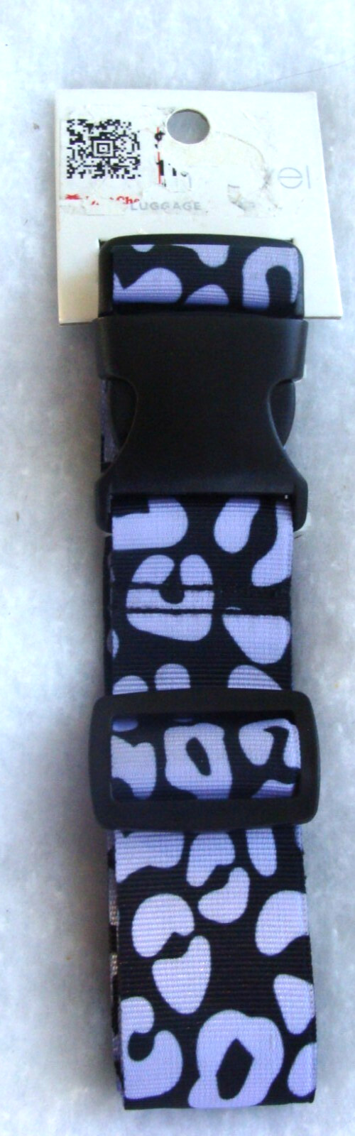 NEW Adjustable Luggage Strap Black Lavender Purple Animal Print 82 x 1.5inches