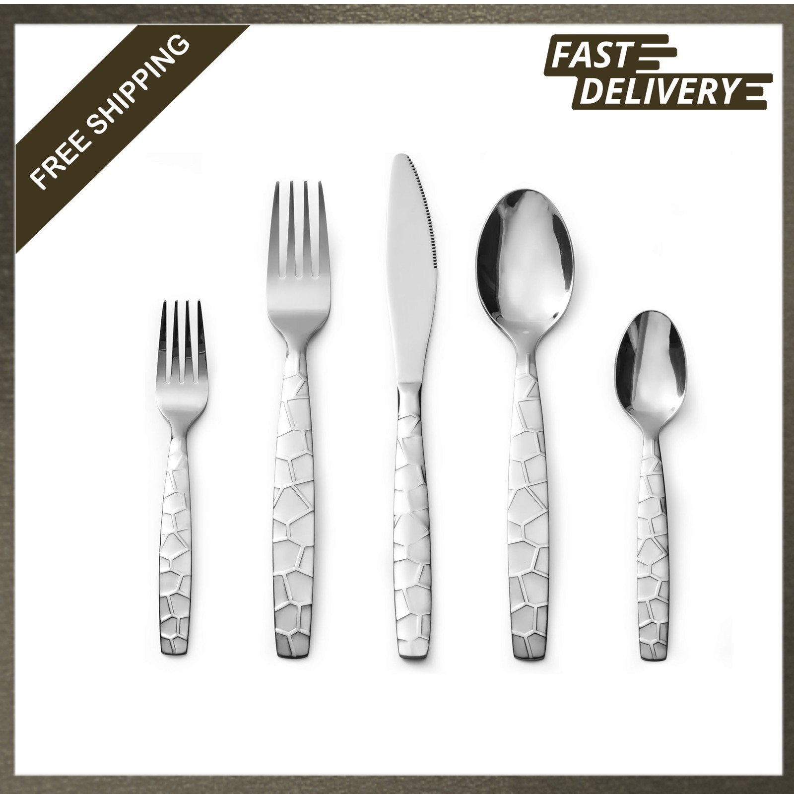 Mosaic 20 Piece Stainless Steel Flatware Set Service for 4 Dishwasher Safe