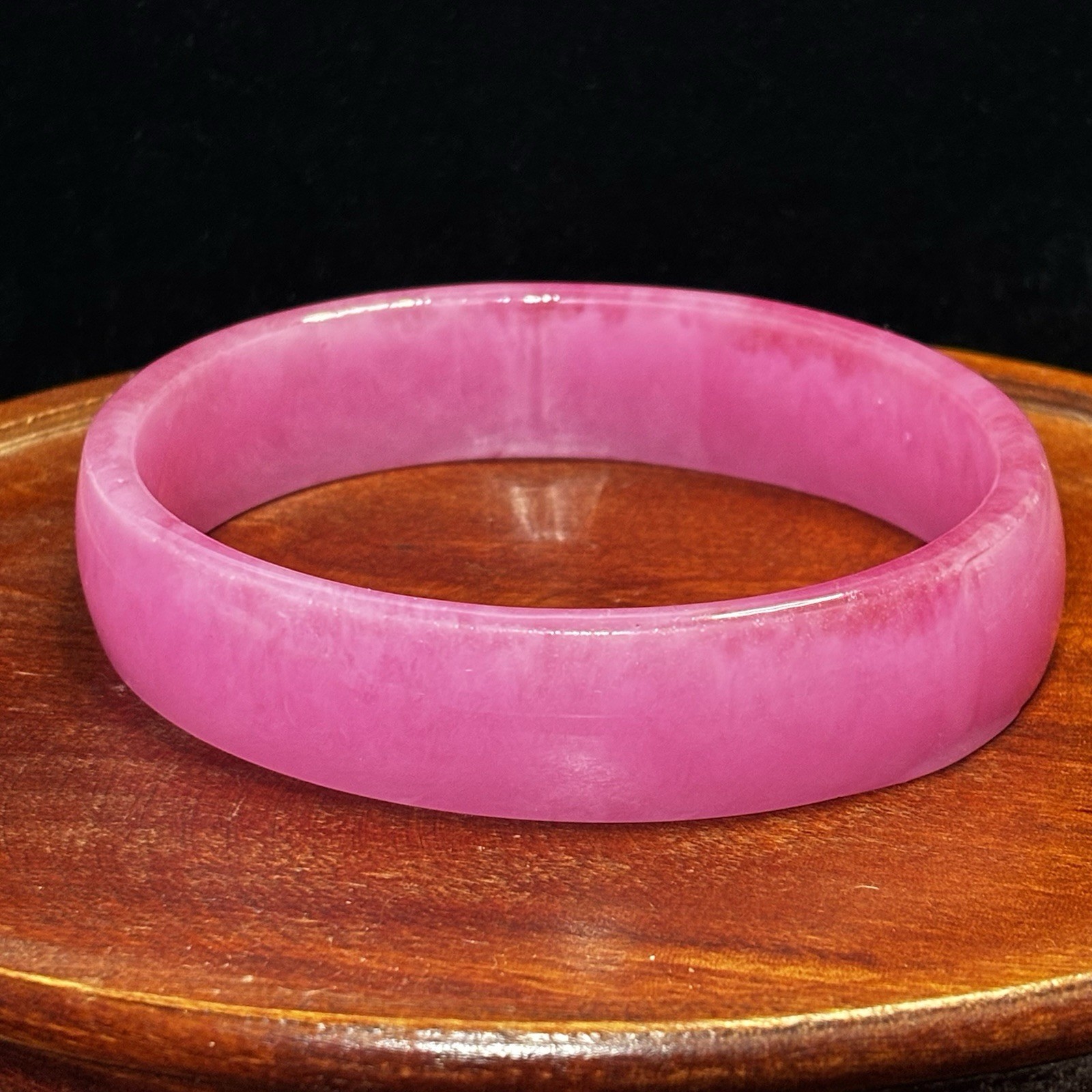 Resin Oval Pink Bangle, Artisan With Slight Imperfections