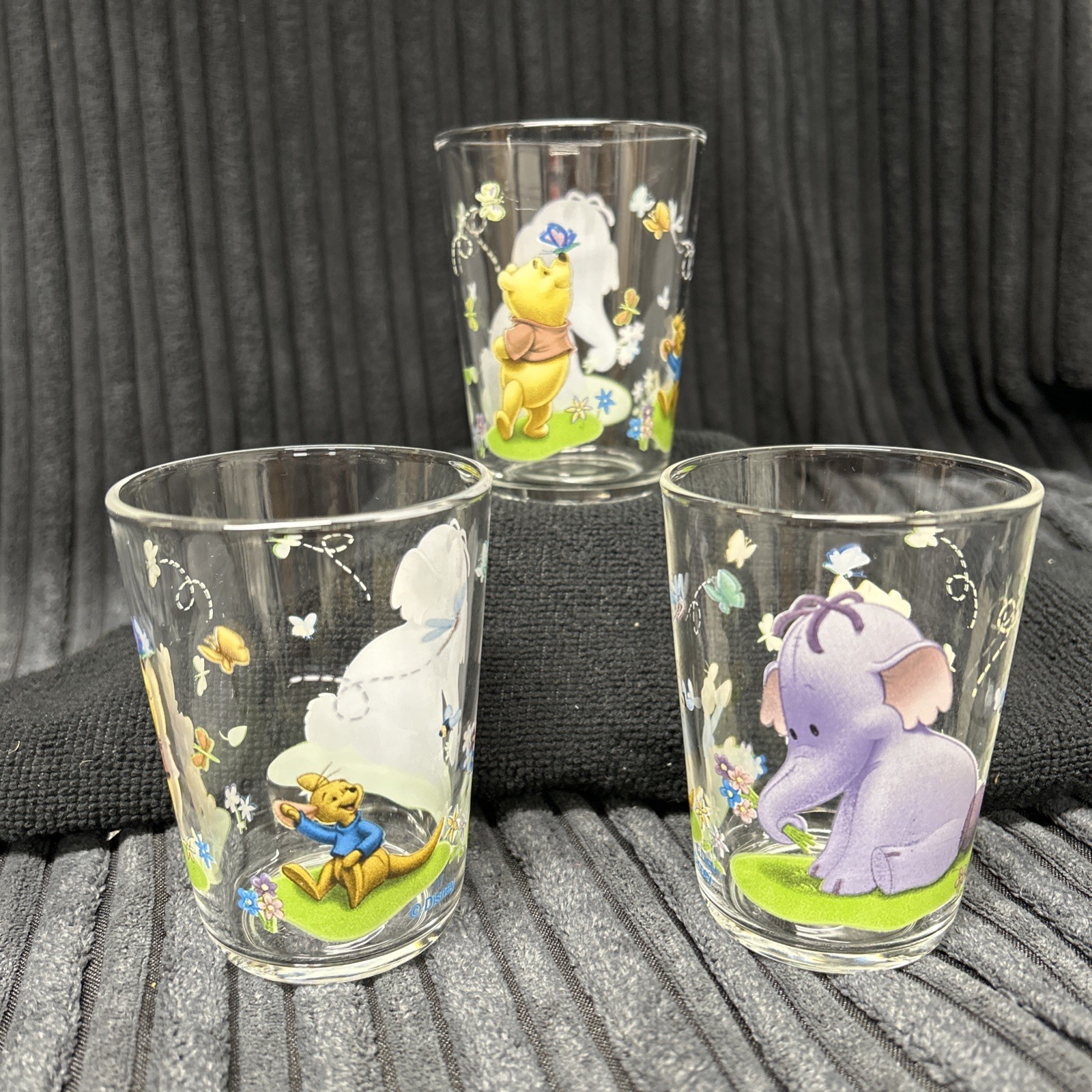 Set OF 3 ARC DISNEY WINNIE THE POOH CHILDRENS’ GLASS TUMBLERS GLASS DRINKWARE
