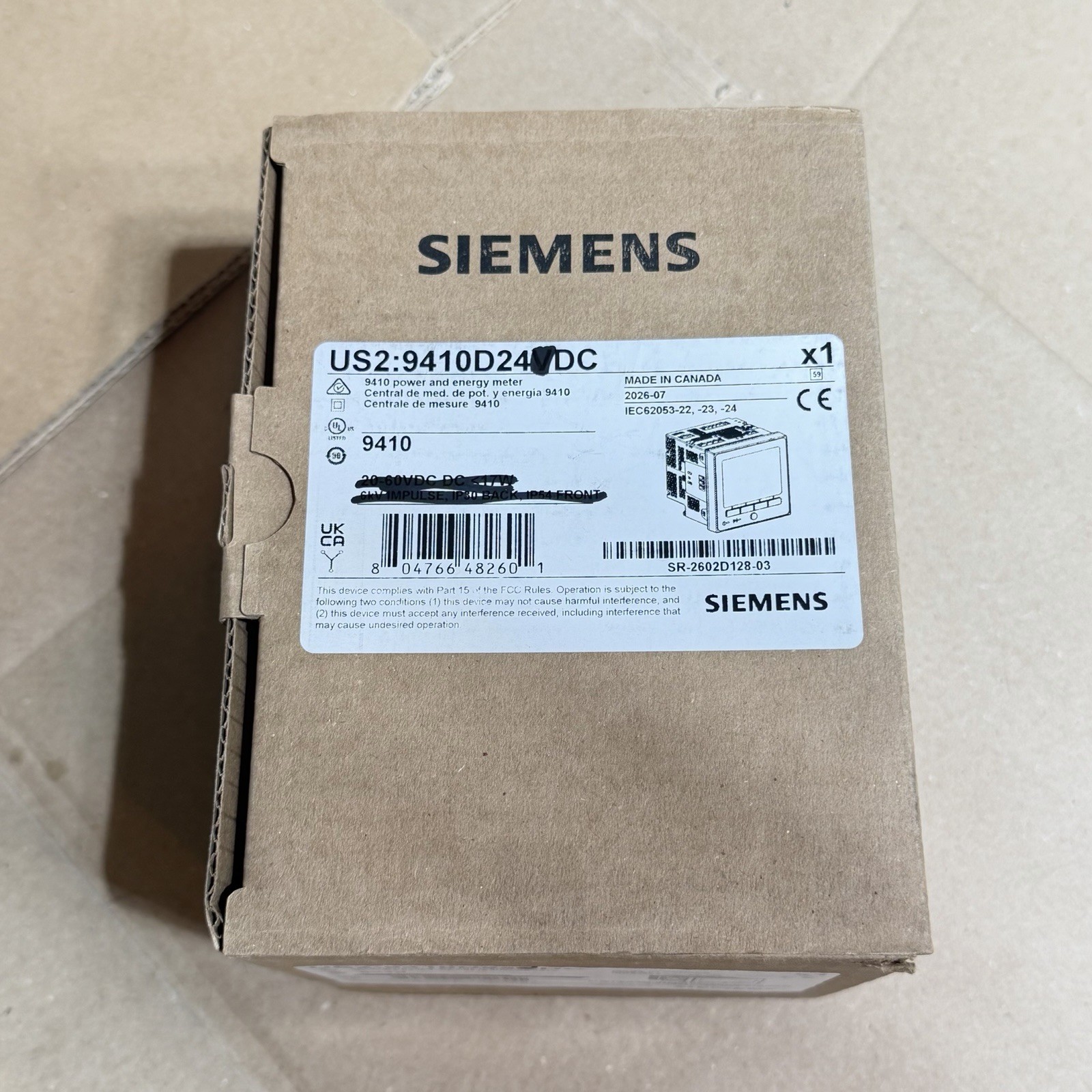 Siemens 9410 Power Energy Meter US2:9410D24VDC 24VDC