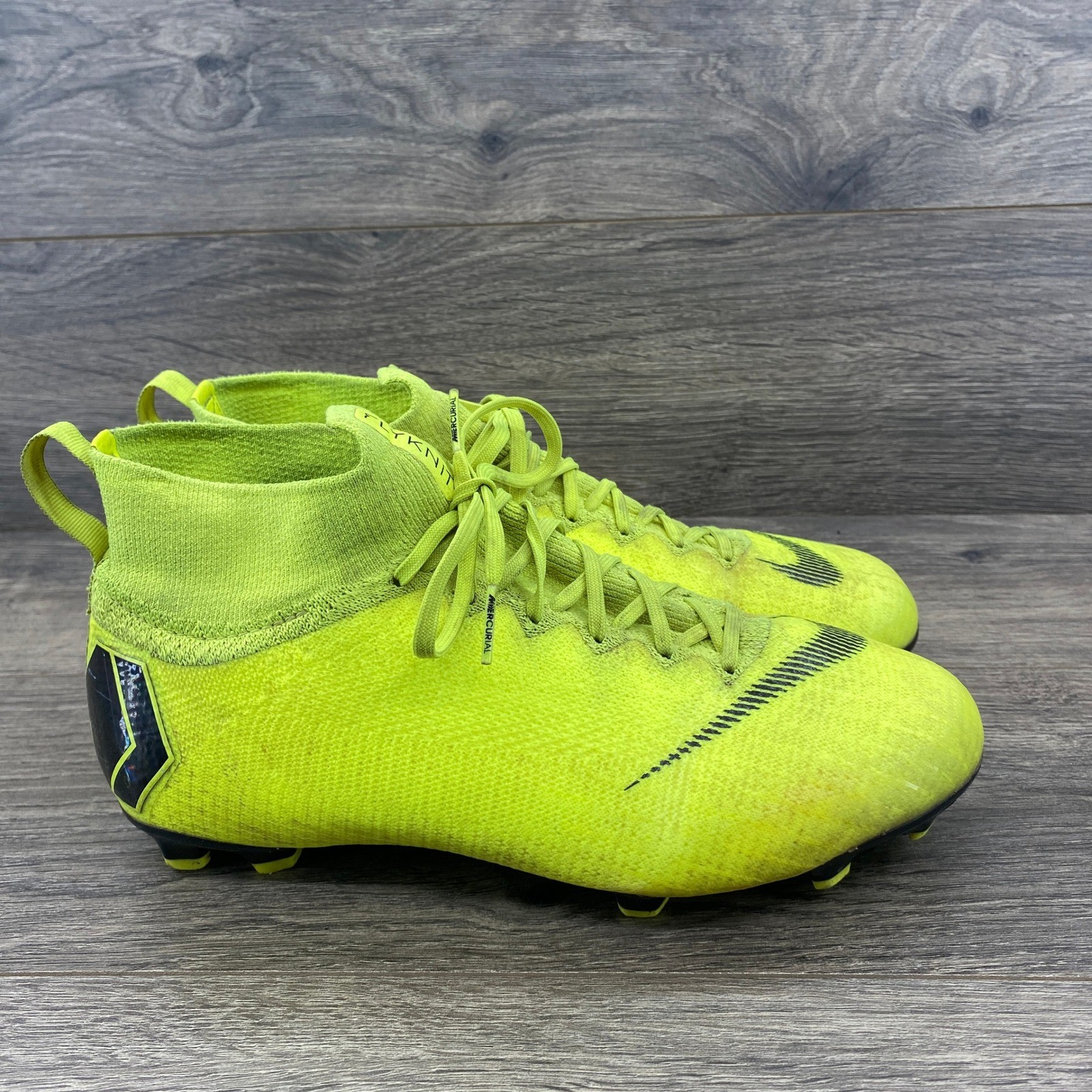 Nike Mercurial Superfly 6 Elite AH7340 Soccer Cleat Neon Yellow Mens 6 Flyknit