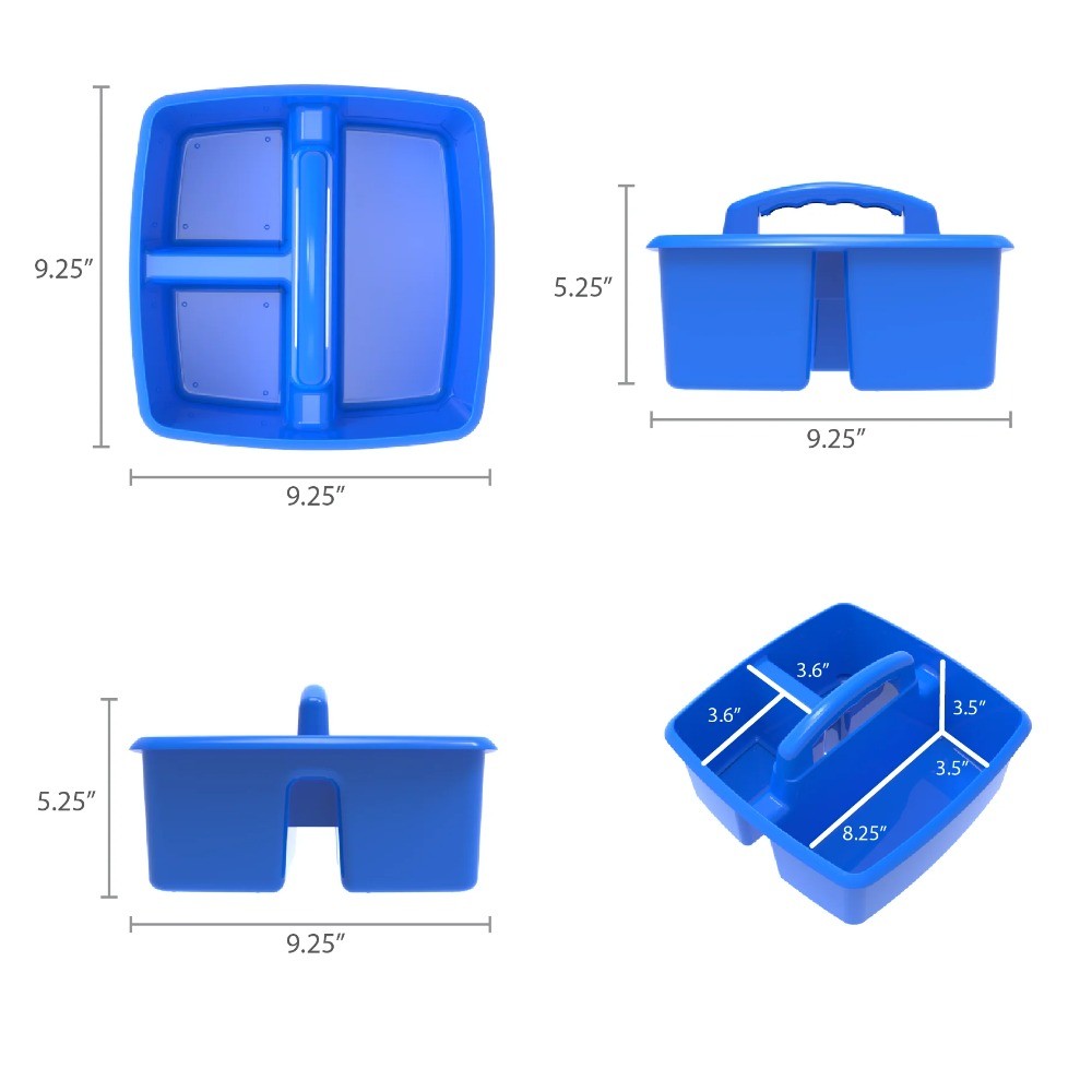 Storex Plastic Desktop Organizer Caddy with Handle, Assorted, Set of 5