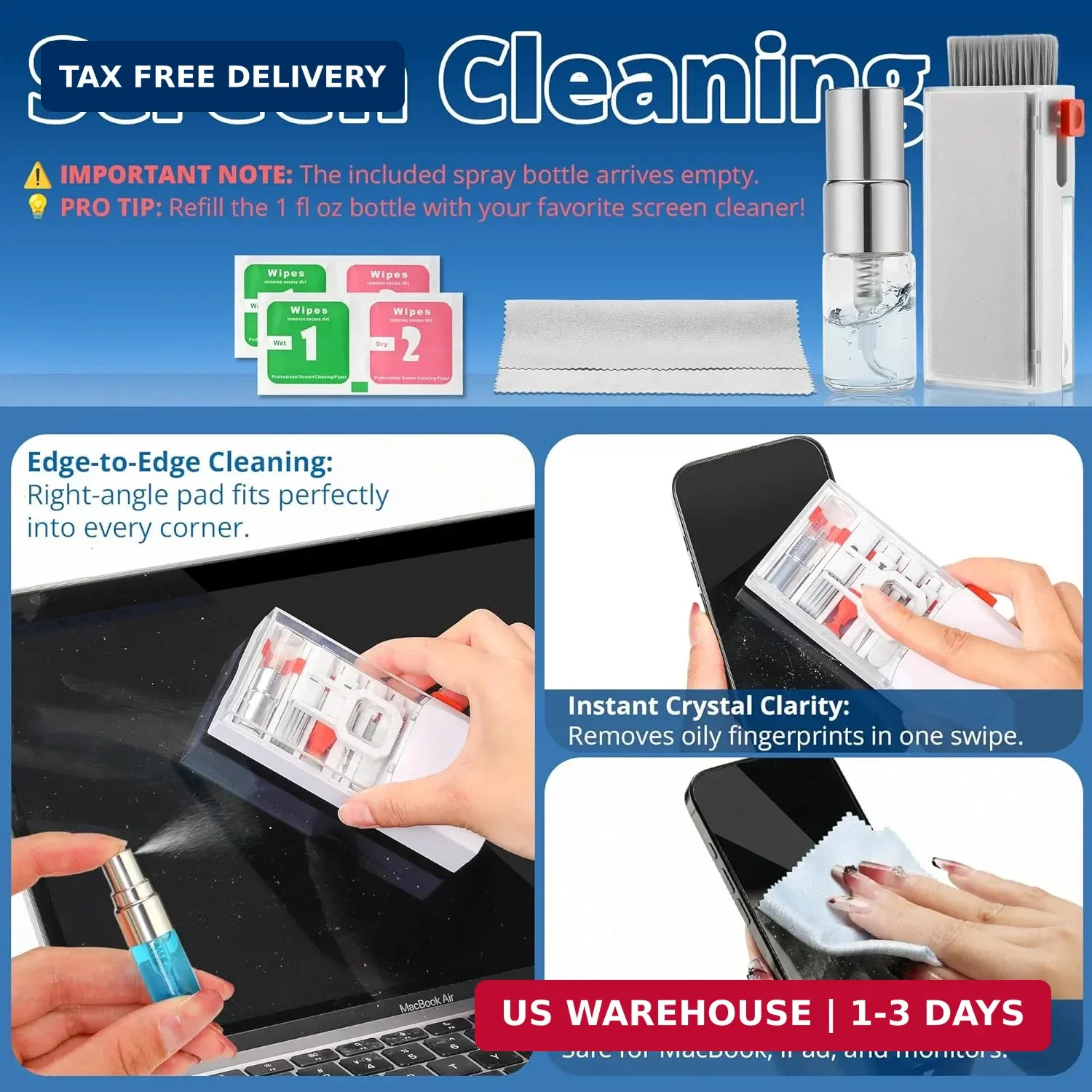 Upgraded Keyboard Cleaning Kit, 13-in-1 Electronics Cleaner Tool with Dust Clean