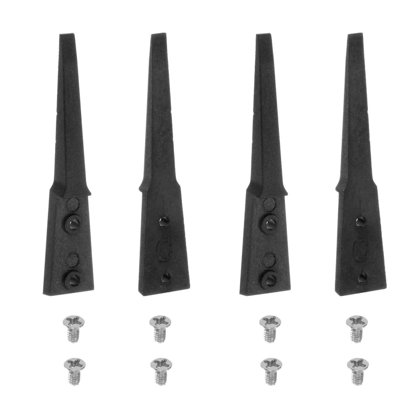 2pair Replaceable Ceramic Tweezer Tips 1.5" Carbon Fiber Flat Heads, Black